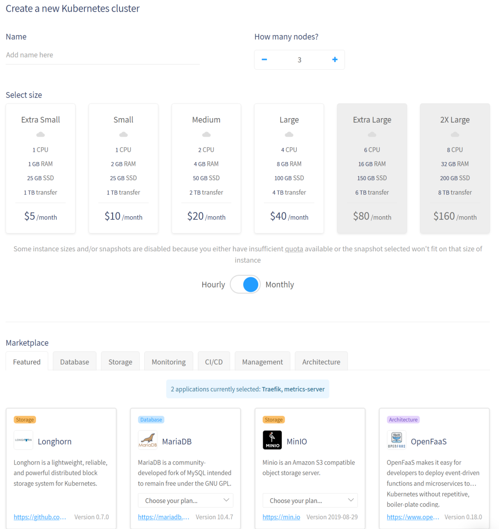 Provisioning view